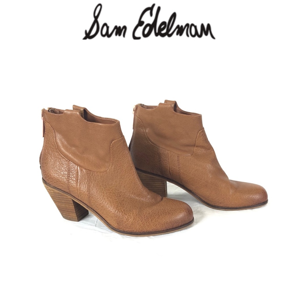Sam Edelman brown zip up ankle boots size 7.5
